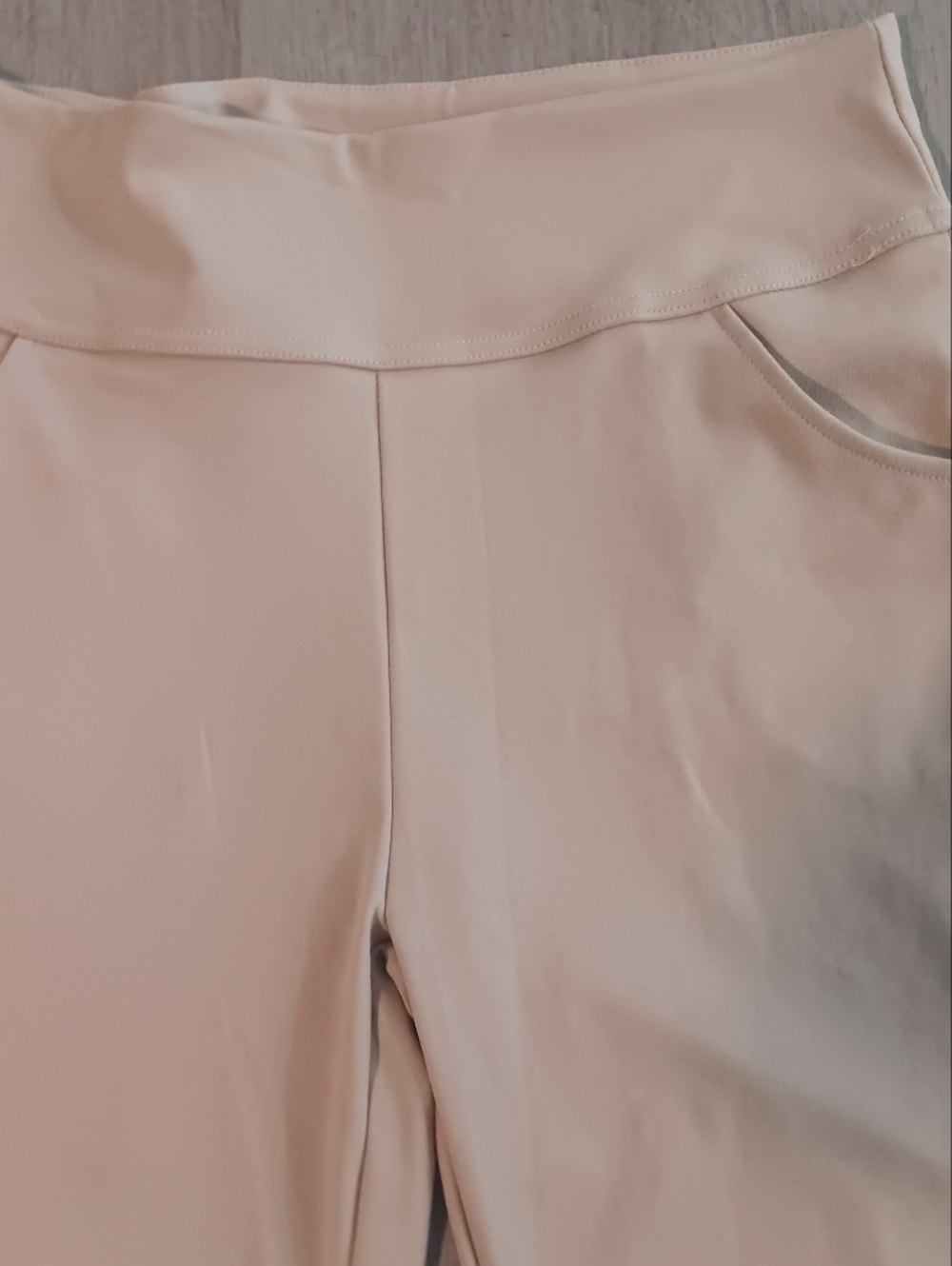 High-Waist Cream Flared Pants - Picture 2 of 4
